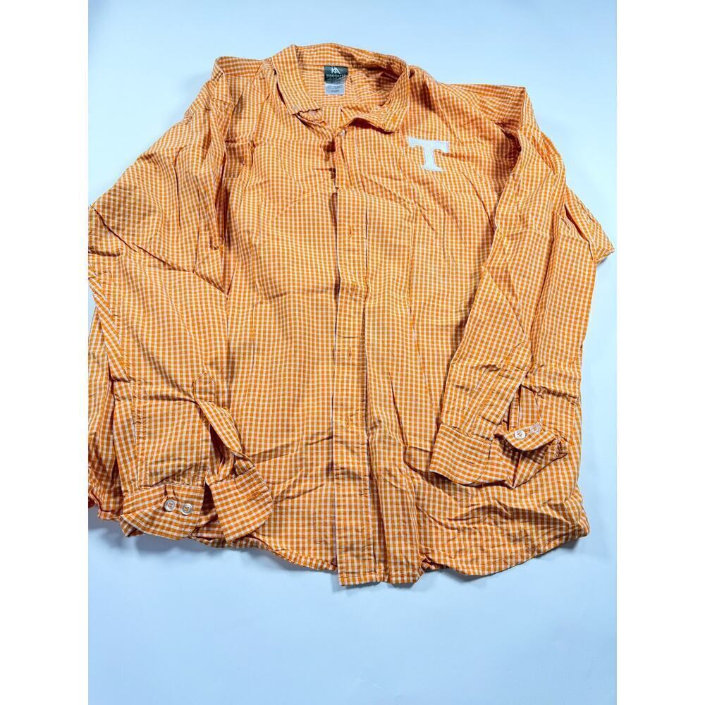 Men’s Knights Apparel Tennessee Volunteers Plaid Button-Up Shirt – Orange - XL